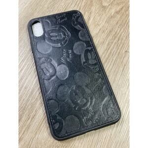 MC Fashion Mickey Mouse‎ Black Faux Leather iPhone X Case Accessory